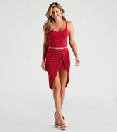 So Chic Glitter Knit Midi Skirt